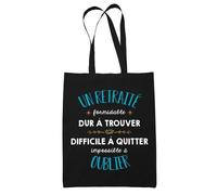 Tote Bag Formidable Retraité Noir| Idée Cadeau Travail Boulot Métier Départ Retraite Collègue Homme Sac Cabas Réutilisable