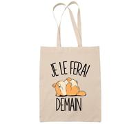 Tote Bag - Gros Chat - Beige - 10L - Coton Bio - Idée Cadeau Unique