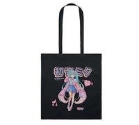Tote bag Hatsune Miku en coton bio 37x41 cm - sac shopping léger, sac cabas écologique réutilisable, format pratique pour courses, école ou loisirs (Noir3)