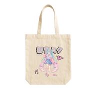 Tote bag Hatsune Miku en coton bio 37x41 cm - sac shopping léger, sac cabas écologique réutilisable, format pratique pour courses, école ou loisirs (Beige 3)