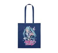 Tote bag Hatsune Miku en coton bio 37x41 cm - sac shopping léger, sac cabas écologique réutilisable, format pratique pour courses, école ou loisirs (Bleu 1)