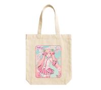 Tote bag Hatsune Miku en coton bio 37x41 cm - sac shopping léger, sac cabas écologique réutilisable, format pratique pour courses, école ou loisirs (Beige 5)