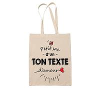 Tote Bag homme d'amour | Sac coton cabas réutilisable prénom nom métier personnalisé | Idée cadeau customisable