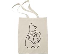 Tote Bag Homme Femme - Chats Amoureux - Chat - Sac Tissu - Sac en Toile Mixte - Canvas Sac Tote Bag - sac de course - sac cabas