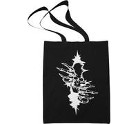 Tote Bag Homme Femme - Tete de Mort -Crane - Sac Tissu - Sac en Toile Mixte - Canvas Sac Tote Bag - sac de course - sac cabas mixte (Crane Noir)