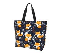 Tote Bag Imprimé Renard Mignon Souriant Femme Sac Cabas Pliable Sac A Main Portable Bandouliere Cabas Pour Vacance Voyage Bureau