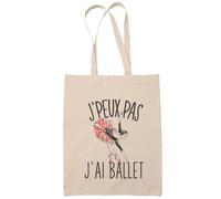 Tote Bag - J'peux pas - Danse Classique - Coton Bio - 10L - Beige