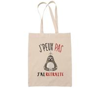 Tote Bag - J'peux pas - Retraite - Coton biologique - 10L - Beige