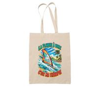 Tote Bag La planche à voile c'est ma thérapie | Sac de Plage en Toile de Coton Épaule | Idée Cadeau Homme Femme Anniversaire Noël | Imprimé en Bretagne
