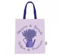 Tote Bag Lavande « Mémoire de Lavande » - Sac Cabas en Coton Réutilisable - Style Provençal - Souvenir de Provence - Écologique et Résistant - 43x39 cm