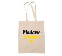 Tote Bag Madame Catherine - Bag - Idée Tote Bag Personnalisable Cadeau Anniversaire Cuisine Jardinage Fête Original Famille Travail Départ Collègue Retraite (Jaune)