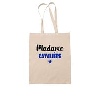 Tote Bag Madame Cavalière - Bag - Idée Tote Bag Personnalisable Cadeau Anniversaire Cuisine Jardinage Fête Original Famille Travail Départ Collègue Retraite (Bleu)