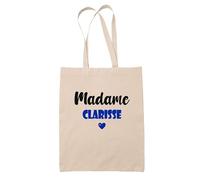 Tote Bag Madame Clarisse - Bag - Idée Tote Bag Personnalisable Cadeau Anniversaire Cuisine Jardinage Fête Original Famille Travail Départ Collègue Retraite (Bleu)