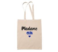 Tote Bag Madame Cléa - Bag - Idée Tote Bag Personnalisable Cadeau Anniversaire Cuisine Jardinage Fête Original Famille Travail Départ Collègue Retraite (Bleu)
