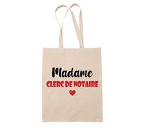 Tote Bag Madame Clerc de notaire - Bag - Idée Tote Bag Personnalisable Cadeau Anniversaire Cuisine Jardinage Fête Original Famille Travail Départ Collègue Retraite (Rouge)