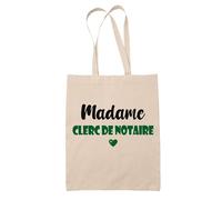 Tote Bag Madame Clerc de notaire - Bag - Idée Tote Bag Personnalisable Cadeau Anniversaire Cuisine Jardinage Fête Original Famille Travail Départ Collègue Retraite (Vert)