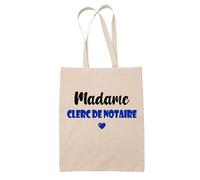 Tote Bag Madame Clerc de notaire - Bag - Idée Tote Bag Personnalisable Cadeau Anniversaire Cuisine Jardinage Fête Original Famille Travail Départ Collègue Retraite (Bleu)