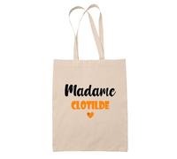 Tote Bag Madame Clotilde - Bag - Idée Tote Bag Personnalisable Cadeau Anniversaire Cuisine Jardinage Fête Original Famille Travail Départ Collègue Retraite (Orange)