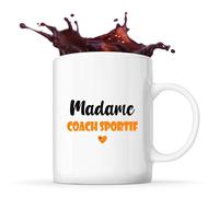 Tote Bag Madame Coach sportif - Bag - Idée Tote Bag Personnalisable Cadeau Anniversaire Cuisine Jardinage Fête Original Famille Travail Départ Collègue Retraite (Orange)