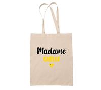 Tote Bag Madame Gaëlle - Bag - Idée Tote Bag Personnalisable Cadeau Anniversaire Cuisine Jardinage Fête Original Famille Travail Départ Collègue Retraite (Jaune)