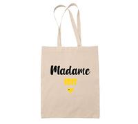 Tote Bag Madame Iris - Bag - Idée Tote Bag Personnalisable Cadeau Anniversaire Cuisine Jardinage Fête Original Famille Travail Départ Collègue Retraite (Jaune)