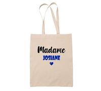 Tote Bag Madame Josiane - Bag - Idée Tote Bag Personnalisable Cadeau Anniversaire Cuisine Jardinage Fête Original Famille Travail Départ Collègue Retraite (Bleu)