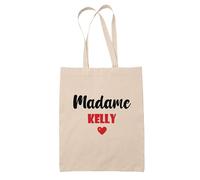 Tote Bag Madame Kelly - Bag - Idée Tote Bag Personnalisable Cadeau Anniversaire Cuisine Jardinage Fête Original Famille Travail Départ Collègue Retraite (Rouge)