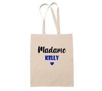 Tote Bag Madame Kelly - Bag - Idée Tote Bag Personnalisable Cadeau Anniversaire Cuisine Jardinage Fête Original Famille Travail Départ Collègue Retraite (Bleu)