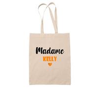 Tote Bag Madame Kelly - Bag - Idée Tote Bag Personnalisable Cadeau Anniversaire Cuisine Jardinage Fête Original Famille Travail Départ Collègue Retraite (Orange)