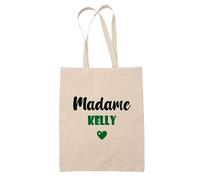 Tote Bag Madame Kelly - Bag - Idée Tote Bag Personnalisable Cadeau Anniversaire Cuisine Jardinage Fête Original Famille Travail Départ Collègue Retraite (Vert)