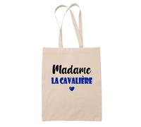 Tote Bag Madame la cavalière - Bag - Idée Tote Bag Personnalisable Cadeau Anniversaire Cuisine Jardinage Fête Original Famille Travail Départ Collègue Retraite (Bleu)