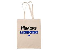 Tote Bag Madame la directrice - Bag - Idée Tote Bag Personnalisable Cadeau Anniversaire Cuisine Jardinage Fête Original Famille Travail Départ Collègue Retraite (Bleu)