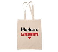 Tote Bag Madame la fleuriste - Bag - Idée Tote Bag Personnalisable Cadeau Anniversaire Cuisine Jardinage Fête Original Famille Travail Départ Collègue Retraite (Rouge)
