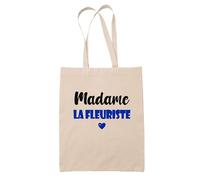Tote Bag Madame la fleuriste - Bag - Idée Tote Bag Personnalisable Cadeau Anniversaire Cuisine Jardinage Fête Original Famille Travail Départ Collègue Retraite (Bleu)