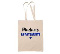 Tote Bag Madame la paysagiste - Bag - Idée Tote Bag Personnalisable Cadeau Anniversaire Cuisine Jardinage Fête Original Famille Travail Départ Collègue Retraite (Bleu)