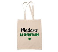Tote Bag Madame la secrétaire - Bag - Idée Tote Bag Personnalisable Cadeau Anniversaire Cuisine Jardinage Fête Original Famille Travail Départ Collègue Retraite (Vert)