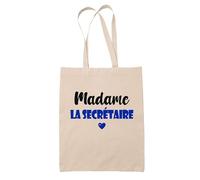 Tote Bag Madame la secrétaire - Bag - Idée Tote Bag Personnalisable Cadeau Anniversaire Cuisine Jardinage Fête Original Famille Travail Départ Collègue Retraite (Bleu)