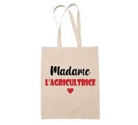 Tote Bag Madame l'agricultrice - Bag - Idée Tote Bag Personnalisable Cadeau Anniversaire Cuisine Jardinage Fête Original Famille Travail Départ Collègue Retraite (Rouge)