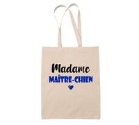 Tote Bag Madame Maître-chien - Bag - Idée Tote Bag Personnalisable Cadeau Anniversaire Cuisine Jardinage Fête Original Famille Travail Départ Collègue Retraite (Bleu)