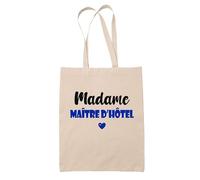 Tote Bag Madame Maître d'hôtel - Bag - Idée Tote Bag Personnalisable Cadeau Anniversaire Cuisine Jardinage Fête Original Famille Travail Départ Collègue Retraite (Bleu)