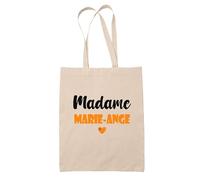 Tote Bag Madame Marie-Ange - Bag - Idée Tote Bag Personnalisable Cadeau Anniversaire Cuisine Jardinage Fête Original Famille Travail Départ Collègue Retraite (Orange)