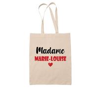 Tote Bag Madame Marie-Louise - Bag - Idée Tote Bag Personnalisable Cadeau Anniversaire Cuisine Jardinage Fête Original Famille Travail Départ Collègue Retraite (Rouge)