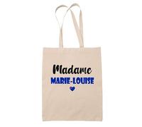 Tote Bag Madame Marie-Louise - Bag - Idée Tote Bag Personnalisable Cadeau Anniversaire Cuisine Jardinage Fête Original Famille Travail Départ Collègue Retraite (Bleu)