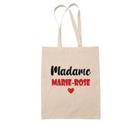Tote Bag Madame Marie-Rose - Bag - Idée Tote Bag Personnalisable Cadeau Anniversaire Cuisine Jardinage Fête Original Famille Travail Départ Collègue Retraite (Rouge)