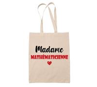 Tote Bag Madame Mathématicienne - Bag - Idée Tote Bag Personnalisable Cadeau Anniversaire Cuisine Jardinage Fête Original Famille Travail Départ Collègue Retraite (Rouge)