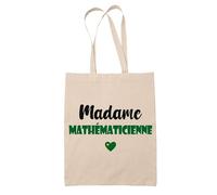 Tote Bag Madame Mathématicienne - Bag - Idée Tote Bag Personnalisable Cadeau Anniversaire Cuisine Jardinage Fête Original Famille Travail Départ Collègue Retraite (Vert)