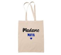 Tote Bag Madame Naya - Bag - Idée Tote Bag Personnalisable Cadeau Anniversaire Cuisine Jardinage Fête Original Famille Travail Départ Collègue Retraite (Bleu)