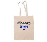 Tote Bag Madame Olympe - Bag - Idée Tote Bag Personnalisable Cadeau Anniversaire Cuisine Jardinage Fête Original Famille Travail Départ Collègue Retraite (Bleu)
