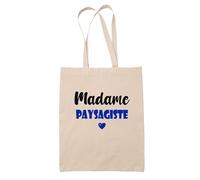 Tote Bag Madame Paysagiste - Bag - Idée Tote Bag Personnalisable Cadeau Anniversaire Cuisine Jardinage Fête Original Famille Travail Départ Collègue Retraite (Bleu)