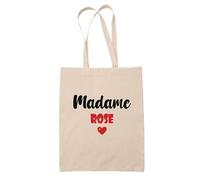 Tote Bag Madame Rose - Bag - Idée Tote Bag Personnalisable Cadeau Anniversaire Cuisine Jardinage Fête Original Famille Travail Départ Collègue Retraite (Rouge)